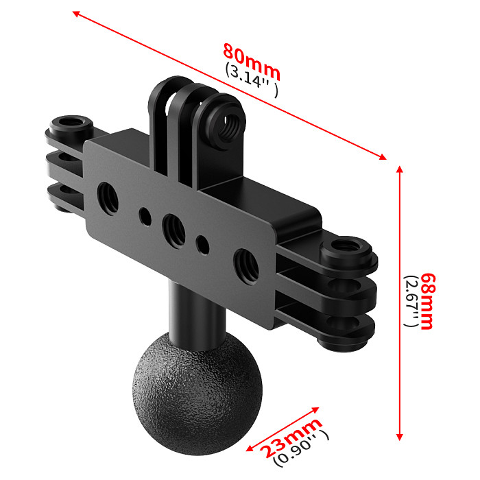 Aluminum Alloy 3-card Live Streaming Bracket 1/4 Arri Positioning Screw Hole For GOPRO13/DJI Sports Cameras Expansion Adapter Accessories