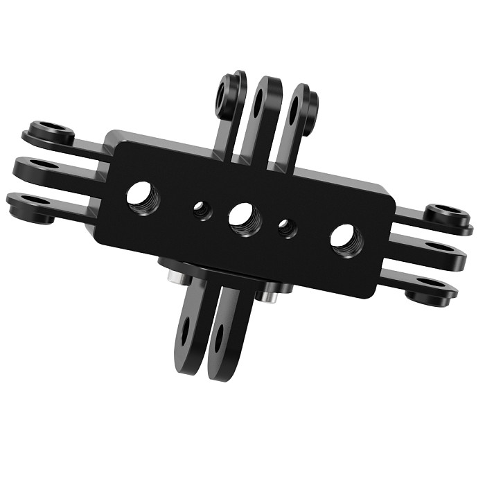 Aluminum Alloy 3-card Live Streaming Bracket 1/4 Arri Positioning Screw Hole For GOPRO13/DJI Sports Cameras Expansion Adapter Accessories