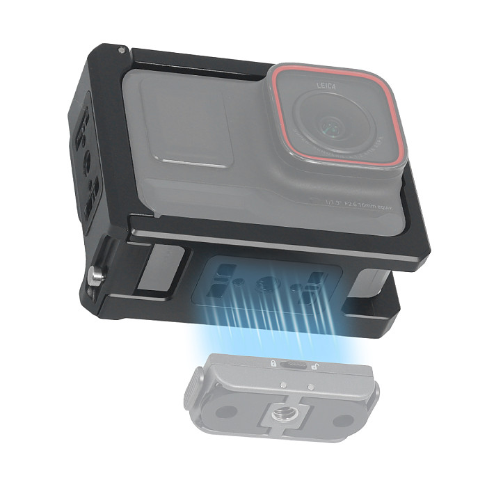 Magnetic Camera Cage Protection Frame Aluminum Alloy Horizontal And Vertical Shooting 1/4 Arri Positioning Quick Mount For Insta360 Ace Pro2 Insta360 X5 X6 DSLR Camera