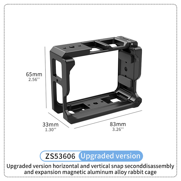 Magnetic Camera Cage Protection Frame Aluminum Alloy Horizontal And Vertical Shooting 1/4 Arri Positioning Quick Mount For Insta360 Ace Pro2 Insta360 X5 X6 DSLR Camera