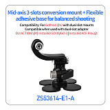 17mm Ball Head Extension Flexible Strong Adhesive Fixed Seat 3-card Holder Bracket PC Plastic Helmet Mount For Insta360/Gopro/DJI Action 5 Pro Sports Cameras