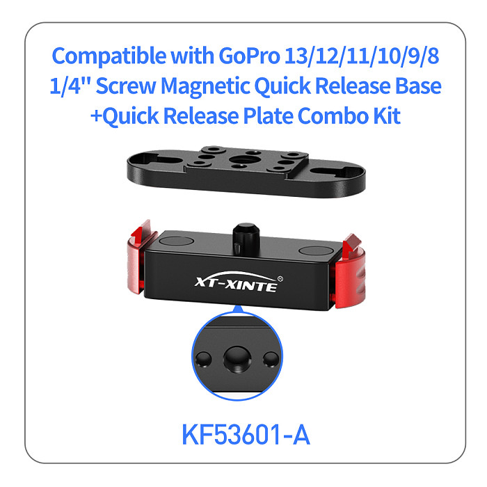 For GOPRO aluminum alloy magnetic quick release and installation base and metal bottom replacement base For GoPro13/12/11/10/9/8 camera replacement