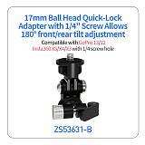 17mm Ball Head Extension Flexible Strong Adhesive Fixed Seat 3-card Holder Bracket PC Plastic Helmet Mount For Insta360/Gopro/DJI Action 5 Pro Sports Cameras