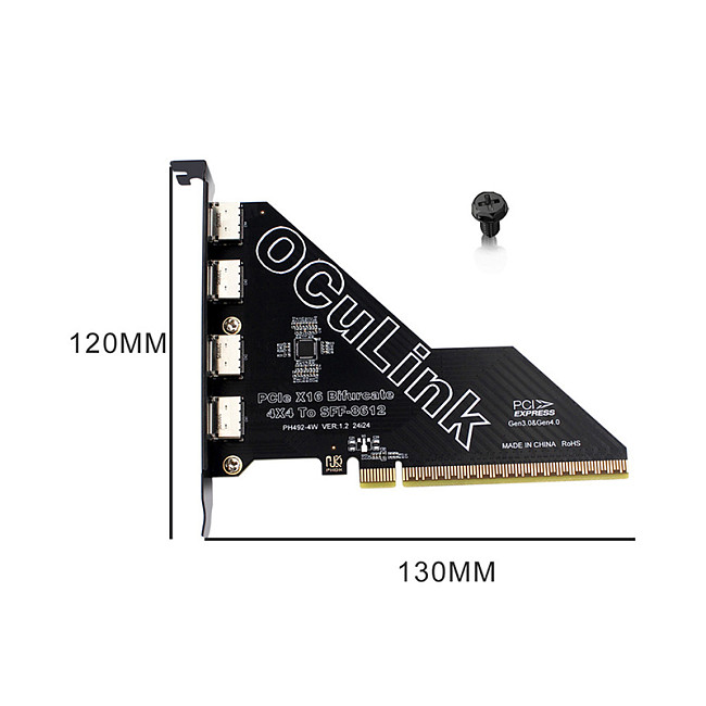 PCIe X16 To SFF 8611&8612 Adapter Card PCIe 4.0 X4 To Oculink Adapter PCle4.0 PCI-E X1 SSD To U.2 OCUlink SFF-8612 Adapter Card