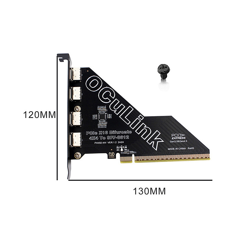PCIe X16 To SFF 8611&8612 Adapter Card PCIe 4.0 X4 To Oculink Adapter PCle4.0 PCI-E X1 SSD To U.2 OCUlink SFF-8612 Adapter Card