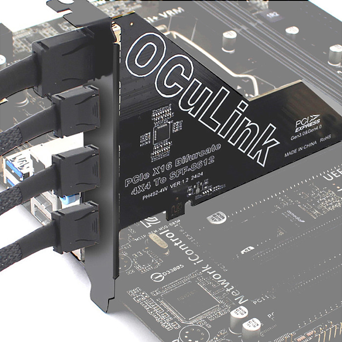 PCIe X16 To SFF 8611&8612 Adapter Card PCIe 4.0 X4 To Oculink Adapter PCle4.0 PCI-E X1 SSD To U.2 OCUlink SFF-8612 Adapter Card