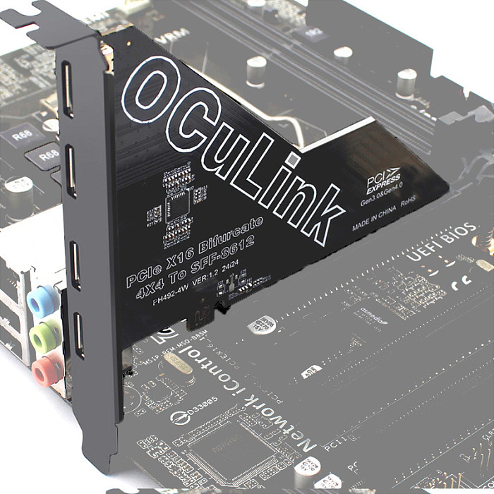 PCIe X16 To SFF 8611&8612 Adapter Card PCIe 4.0 X4 To Oculink Adapter PCle4.0 PCI-E X1 SSD To U.2 OCUlink SFF-8612 Adapter Card