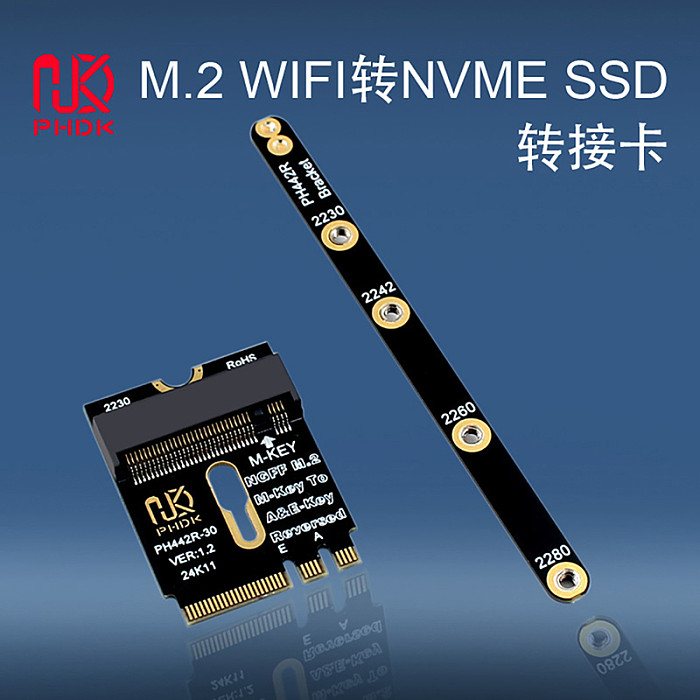 M.2 Wifi Adapter For M.2 Wifi To NVME SSD Adapter Card Pcie4.0 M Key To M2 NGFF Key A+E Wifi Riser Card For Wifi/WWAN/LTE Module