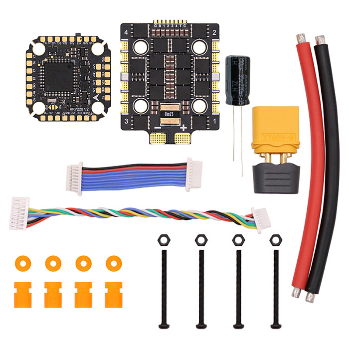 HAKRC 32 Bit AminiF V2 60A 2-8S/ 65A 2-6S Flight control Stack/Flytower Flying Tower Dual Gyroscope Suitable for FPV Racing Drone Aircraft