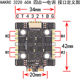 HAKRC 32 Bit AminiF V2 60A 2-8S/ 65A 2-6S Flight control Stack/Flytower Flying Tower Dual Gyroscope Suitable for FPV Racing Drone Aircraft