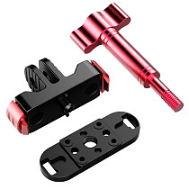 For Gopro Magnetic Quick Release Adapter Plate Aluminum Alloy With 2-card Slot Holders 1/4 Arri Positioning Hole For GoPro13/12/11/10/9/8 Camera Base Replacement Seat Kit Accessories
