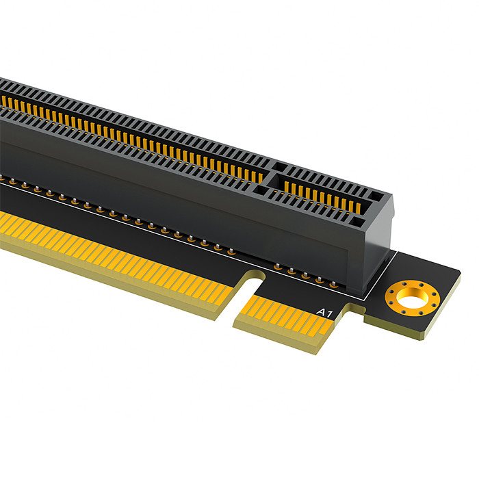 PCI-e 16X 3.0 90 Degree Reverse Male to Female Riser Card For 1U/2U Server (Installation Direction towards CPU)