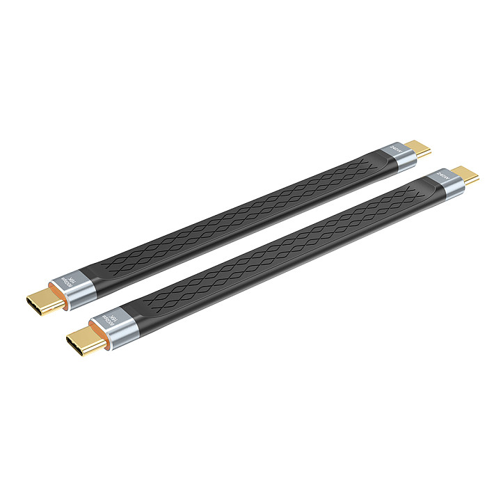 Thunderbolt Type-C Data Cable 80G Hard Drive High-speed Transmission 240W Fast Charging 16K60Hz High-definition Video Projection (Advanced Gray/13CM)