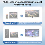 TYPE C to DP2.1 Version 16K60HZ High-definition Computer Laptop Video Cable Phone To TV Monitor Cable (Gray/2 Meters)