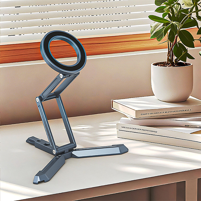 Suitable For MagSafe Desktop Live Streaming Magnetic Mobile Phone Folding Stand With Horizontal And Vertical Switching Aluminum Alloy Universal Stand