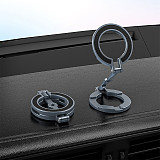 Suitable For MagSafe Car Mounted Dual Head Magnetic Phone Holder Outdoor Live Streaming Folding Aluminum Alloy Phone Holder