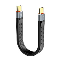 Thunderbolt Type-C Data Cable 80G Hard Drive High-speed Transmission 240W Fast Charging 16K60Hz High-definition Video Projection (Advanced Gray/13CM)