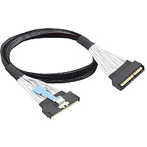 MCIO16X124P to MCIO16X124P Server High-speed Data Cable PCIE5.0slimesas Cable 32G (Black/60CM)