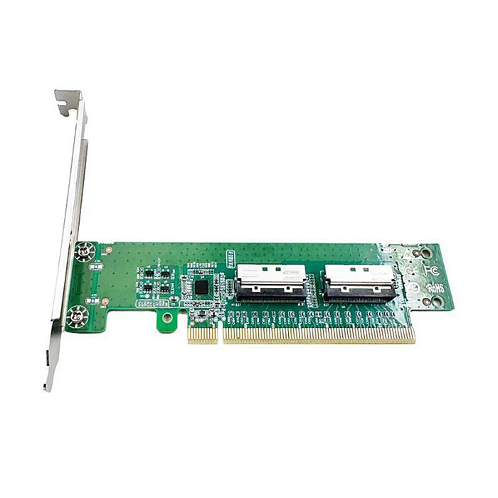 PE5160-4IL PCIe5.0 x16 to MCIO 8I adapter board Requires motherboard support for splitting 50cm MCIO cable  PCIe5.0 x16 to MCIO 8I adapter board