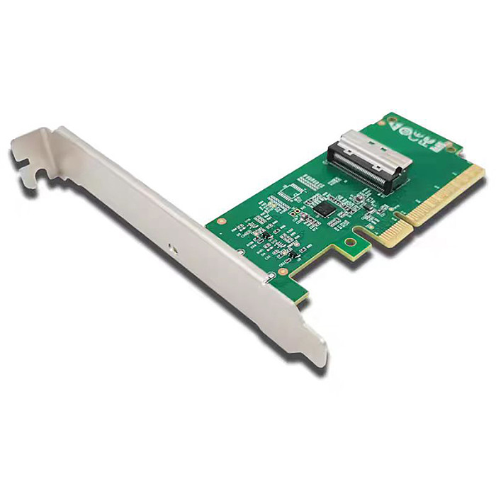 PCIe5.0 x8 to MCIO 8i NVMe+PCIe4.0 SlimSAS SFF8654 Adapter Card
