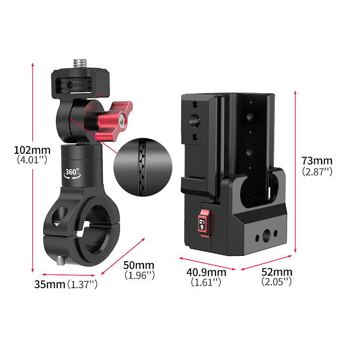For DJI Pocket3 POCKET4 Two Card Aluminum Alloy 1/4 Arri Positioning Expansion Frame Camera Cage Protection For Selfie Sticks/Bicycle Clips With Three Card 1/4 Screw Thread Adapter Accessories