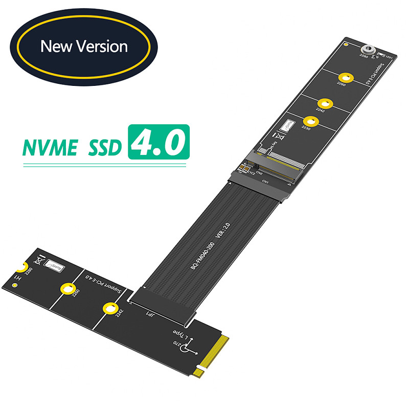 Upgrade Version 270 Degree NGFF M.2 M-Key NVME SSD Extension Cable(Length：30cm) 