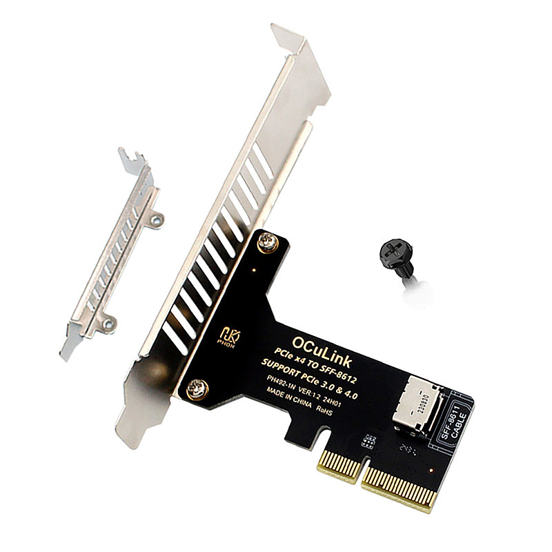 (PHDK) PCIe X4 to SFF8611&8612 Oculink expansion card external U.2SSD built-in interface - PH492-1N