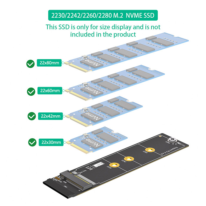 Upgrade Version 270 Degree NGFF M.2 M-Key NVME SSD Extension Cable(Length：30cm) 
