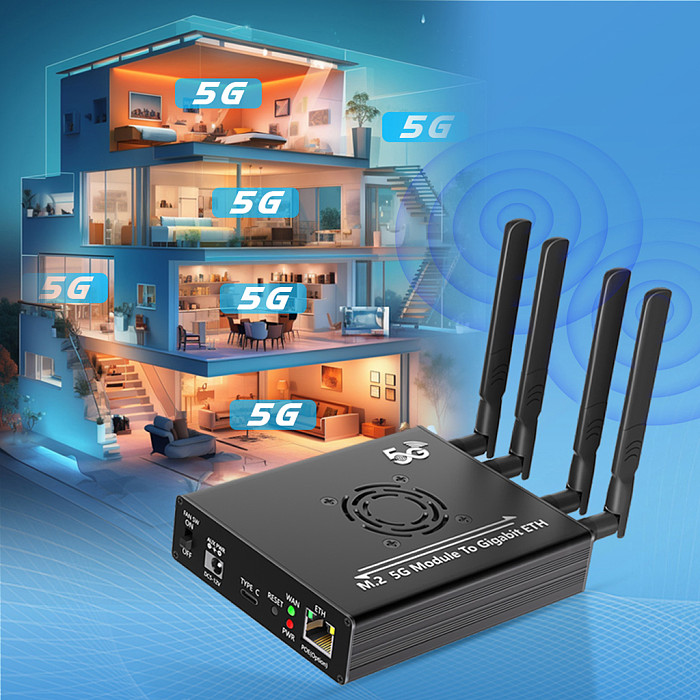 for M.2 NGFF B-key 4G/5G Module to Type C Adapter with RJ45 Port Dual SIM Card Slot Realtek RTL8125BG Controller