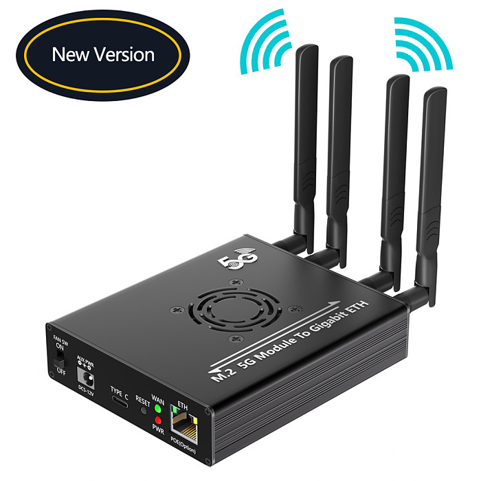 for M.2 NGFF B-key 4G/5G Module to Type C Adapter with RJ45 Port Dual SIM Card Slot Realtek RTL8125BG Controller