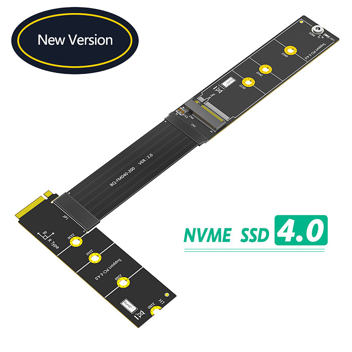 90/270 Degree Right left For NGFF M.2 M-Key NVME SSD Extension Cable  64Gbps for 2230/2242/2260/2280 M.2 NVME SSD