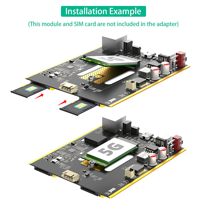 for M.2 NGFF B-key 4G/5G Module to Type C Adapter with RJ45 Port Dual SIM Card Slot Realtek RTL8125BG Controller