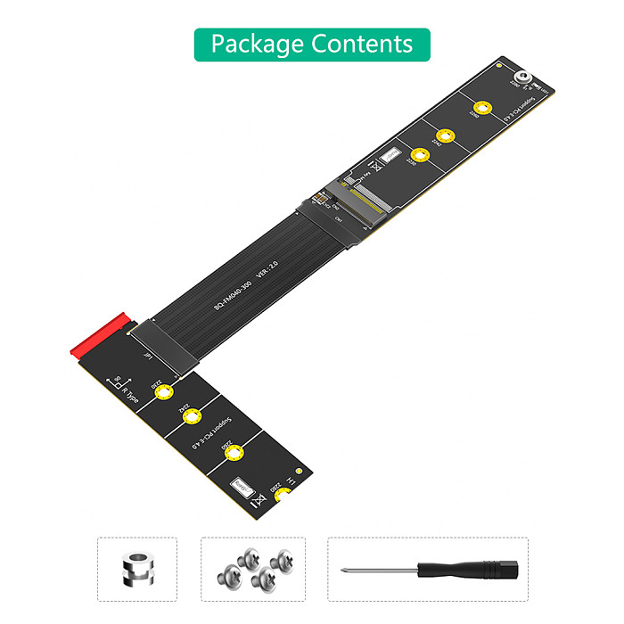 90/270 Degree Right left For NGFF M.2 M-Key NVME SSD Extension Cable  64Gbps for 2230/2242/2260/2280 M.2 NVME SSD