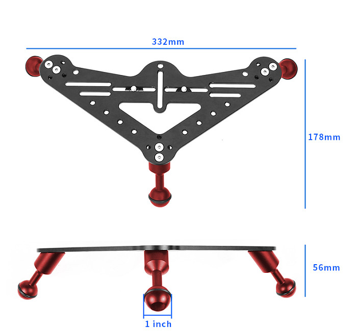 For DSLR Camera Triangular Gimbal Rig Mount Diving Tripod Support Tray Bracket for Gopro Hero 10 9 Underwater Waterproof Accessories