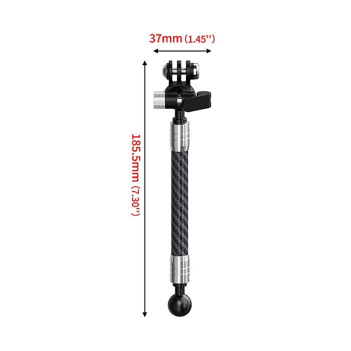 Dual-head 1/4 To 3-card Stainless Steel Extension Rod 17MM/1-Inch Ball Head Adjustable 3-card Bracket 12mm Carbon Fiber Sports Cameras And Accessories