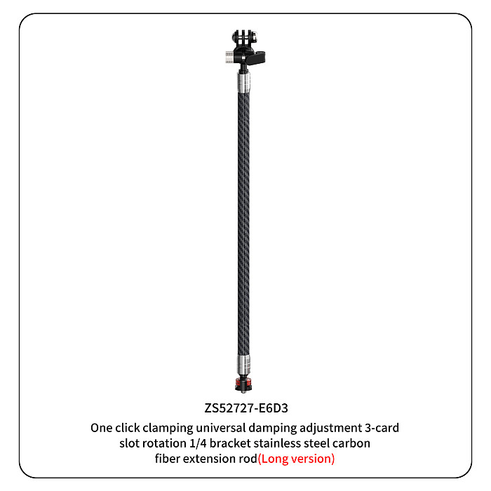 Dual-head 1/4 To 3-card Stainless Steel Extension Rod 17MM/1-Inch Ball Head Adjustable 3-card Bracket 12mm Carbon Fiber Sports Cameras And Accessories