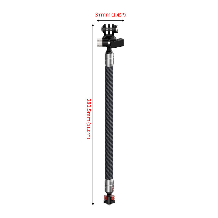 Dual-head 1/4 To 3-card Stainless Steel Extension Rod 17MM/1-Inch Ball Head Adjustable 3-card Bracket 12mm Carbon Fiber Sports Cameras And Accessories