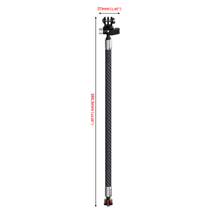 Dual-head 1/4 To 3-card Stainless Steel Extension Rod 17MM/1-Inch Ball Head Adjustable 3-card Bracket 12mm Carbon Fiber Sports Cameras And Accessories