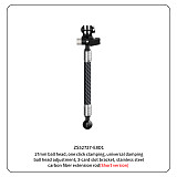 Dual-head 1/4 To 3-card Stainless Steel Extension Rod 17MM/1-Inch Ball Head Adjustable 3-card Bracket 12mm Carbon Fiber Sports Cameras And Accessories