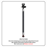Dual-head 1/4 To 3-card Stainless Steel Extension Rod 17MM/1-Inch Ball Head Adjustable 3-card Bracket 12mm Carbon Fiber Sports Cameras And Accessories