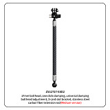 Dual-head 1/4 To 3-card Stainless Steel Extension Rod 17MM/1-Inch Ball Head Adjustable 3-card Bracket 12mm Carbon Fiber Sports Cameras And Accessories