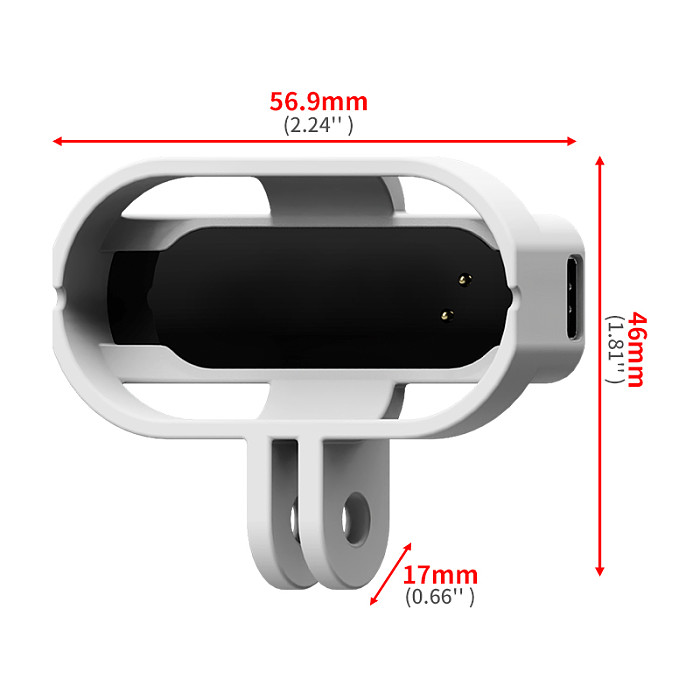 Vertical Horizontal Magnetic Mount USB Charging for Insta360 Go 3/3S Body Plastic Protective Frame Cage Action Camera Bracket