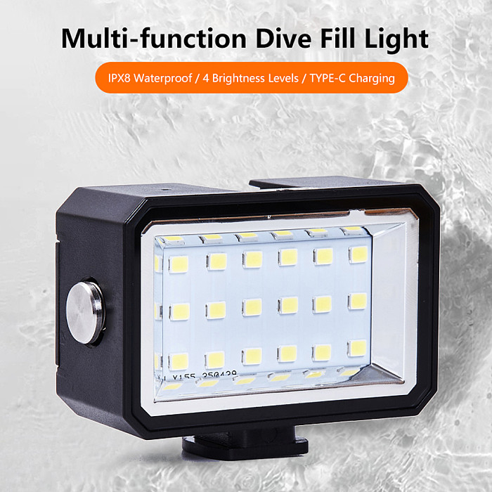 Camera fill light for gopro diving light mini LED waterproof fill light for DJI sports camera cold shoe holder