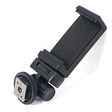 LED Fill Light Hot Shoe Holder Fill Light Hot Shoe Base Black+Dual Hole Phone Clip/360 Degree Rotating Horizontal And Vertical Phone Clip