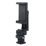 LED Fill Light Hot Shoe Holder Fill Light Hot Shoe Base Black+Dual Hole Phone Clip/360 Degree Rotating Horizontal And Vertical Phone Clip