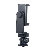 LED Fill Light Hot Shoe Holder Fill Light Hot Shoe Base Black+Dual Hole Phone Clip/360 Degree Rotating Horizontal And Vertical Phone Clip