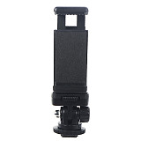 LED Fill Light Hot Shoe Holder Fill Light Hot Shoe Base Black+Dual Hole Phone Clip/360 Degree Rotating Horizontal And Vertical Phone Clip