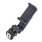 LED Fill Light Hot Shoe Holder Fill Light Hot Shoe Base Black+Dual Hole Phone Clip/360 Degree Rotating Horizontal And Vertical Phone Clip
