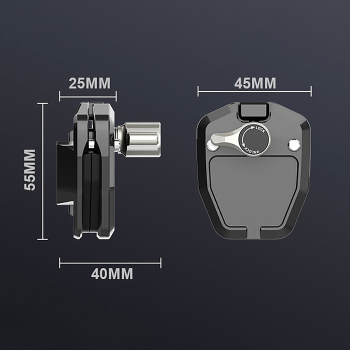 1/4  Screw Thread Motorcycle Electric Ehicle Windshield Clip Quick Release L-shaped Mounting Base For GOPRO DJI INSTA360 Camera Windshield Fixing Bracket Fixing Clip