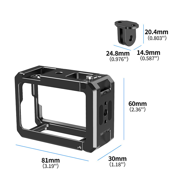 Metal Cage for DJI OSMO Action5pro 4 3 Protective Frame Quick Release Battery Mount Tripod Magnetic Base Cold Shoe Light Bracket
